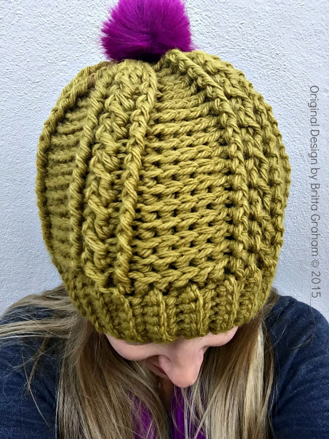 Womens Cable Beanie Crochet Pattern for Chunky Yarn No.250 Etsy