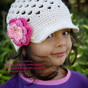 Newsboy Hat Crochet Pattern No.301 Digital Download PDF Pattern English image 1