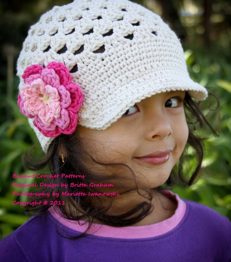 Newsboy Hat Crochet Pattern No.301 Digital Download PDF Pattern English image 1