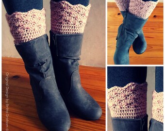 Boot Cuff Crochet Pattern - Shell Trim Boot Cuffs Pattern No.910 Téléchargement numérique PDF Anglais