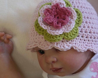 Crochet Hat Pattern - Easy Peasy Shell Trim Baby Hat Crochet Pattern No.103 Digital Download English