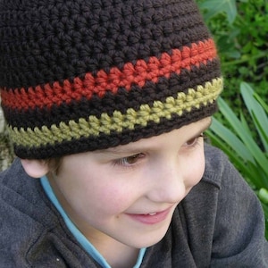 Hat Crochet Pattern Boys Easy Peasy Chunky Beanie Crochet Pattern No.102 SEVEN SIZES suits BEGINNERS Baby Toddler English image 2