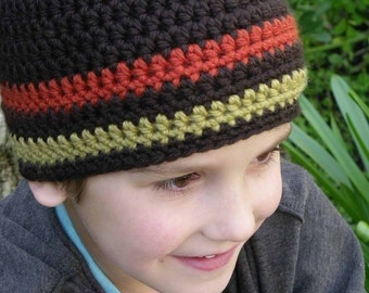 Crochet Hat Pattern - Boys Easy Peasy Chunky Beanie Crochet Pattern No.102 Beginners Adult Mens Teen Kid Sizes English