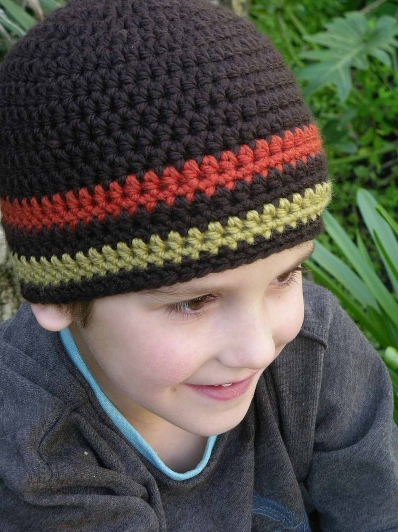 Crochet Hat Pattern Boys Easy Peasy Chunky Beanie Crochet Pattern No.102 Beginners Adult Mens Teen Kid Sizes English image 1