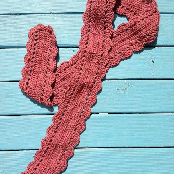 Crochet Scarf Pattern - Sam's Skinny Scarf Crochet Pattern No.508 uses Double Knitting weight (Australian 8ply) yarn Digital DownloadEnglish