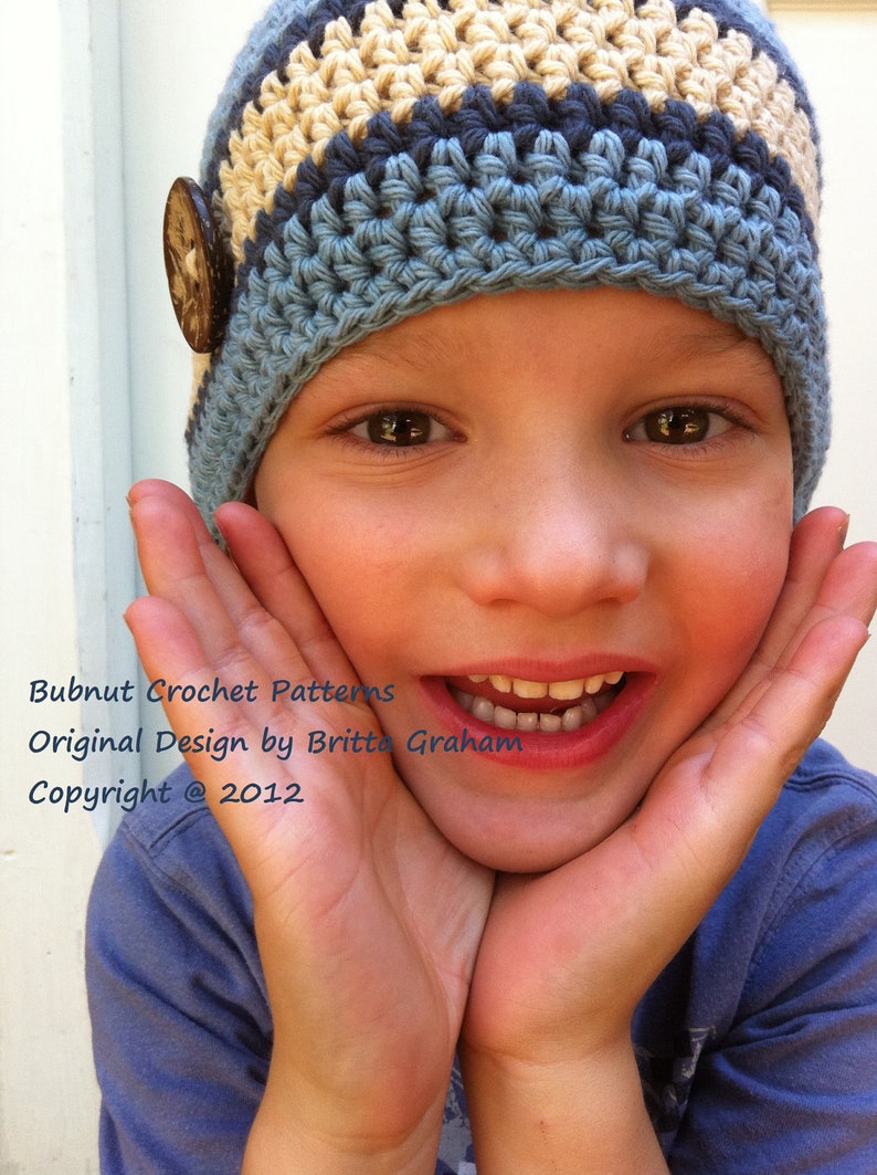 Crochet Hat Pattern Boys and Girls Quick and Easy Hat Crochet Pattern No.110 English image 1