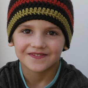 Crochet Hat Pattern Boys Easy Peasy Chunky Beanie Crochet Pattern No.102 Beginners Adult Mens Teen Kid Sizes English image 2