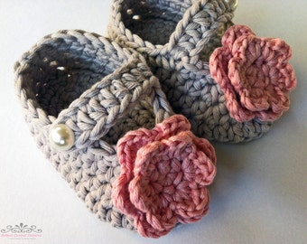 Crochet Bootie Pattern - Easy Peasy Mary Janes No.701 THREE Sizes ONE STRAND ePattern Downloadable English