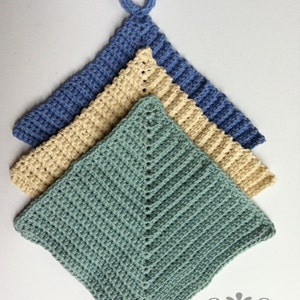 Crochet Dish Cloth Patterns THREE Instant Digital Downloads English image 2