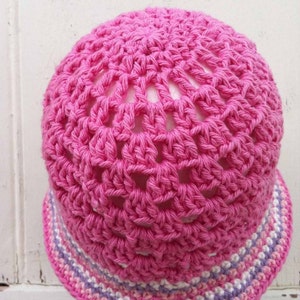 Girls Summer Hat Pattern in Baby, Toddler, Child and Teen Sizes No.116 Digital Download Crochet Pattern English image 4