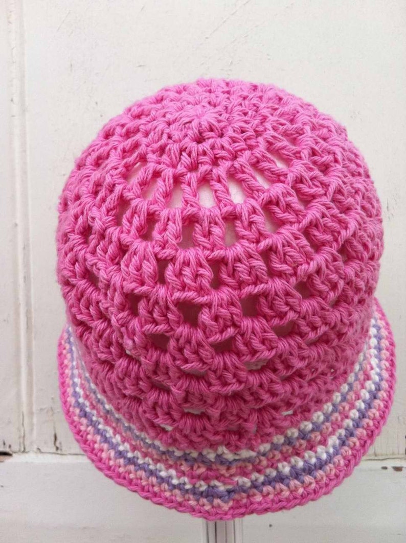 Girls Summer Hat Pattern in Baby, Toddler, Child and Teen Sizes No.116 Digital Download Crochet Pattern English image 4