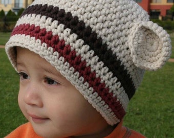 Hat Crochet Pattern - Boys Easy Peasy Chunky Beanie Crochet Pattern No.102 SEVEN SIZES suits BEGINNERS Baby Toddler English