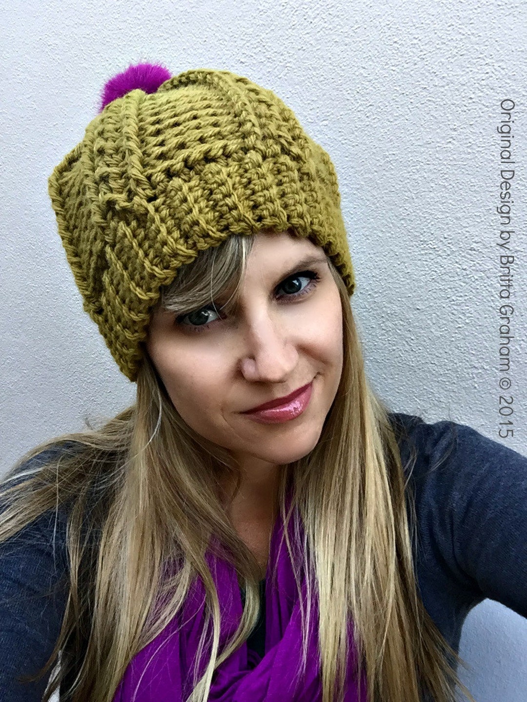 Womens Cable Beanie Crochet Pattern for Chunky Yarn No.250 Digital ...