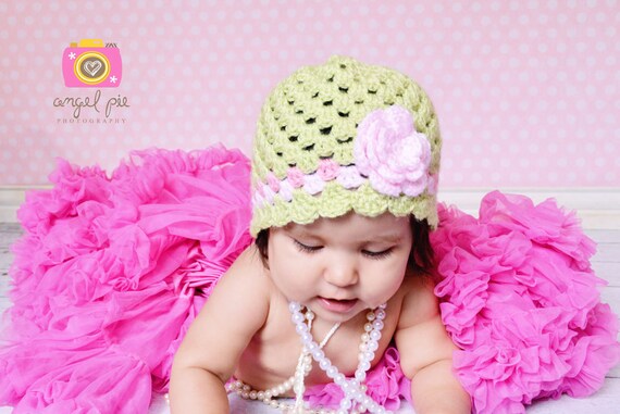 Baby Crochet Hat Pattern Shell Trim Baby Cap Uses Double