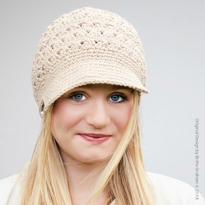 Crochet Hat Pattern Criss Cross Slouchy Newsboy Digital Download No.408 English image 3