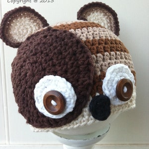 Racoon Crochet Hat Pattern No.308 Cute Critter Aniaml Digital Download PDF English image 4