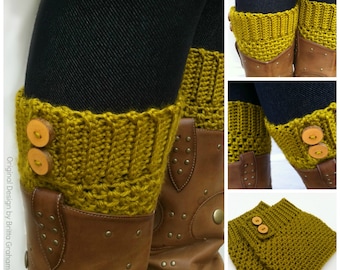 Crochet Boot Cuff Pattern - Button Up Boot Cuffs Crochet Pattern No.911 Digital Download PDF English