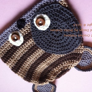 Racoon Crochet Hat Pattern No.308 Cute Critter Aniaml Digital Download PDF English image 3