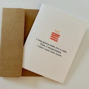 Sarcastic birthday card, funny card for birthday, funny card for her, funny card for him, blank inside, A2 cards, handmade cards