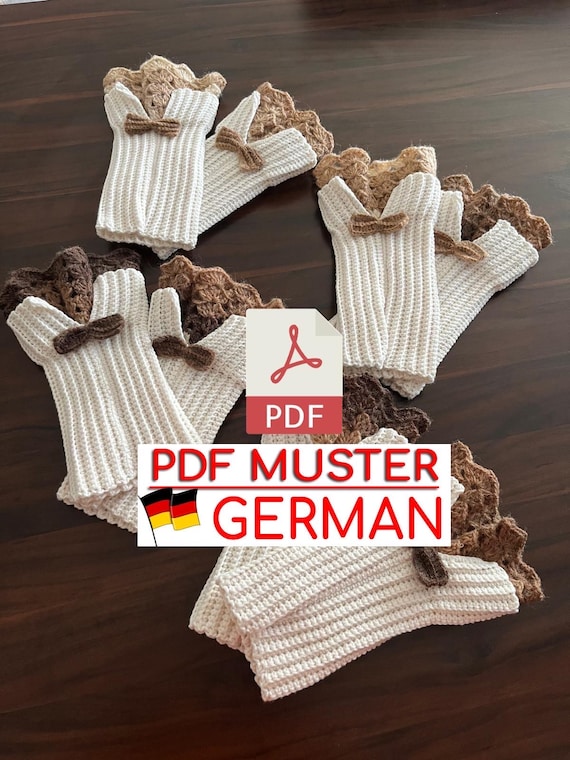 Vintage Häkelanleitung für fingerlose Handschuhe, PDF-Anleitung für Spitzen-Handgelenkwärmer