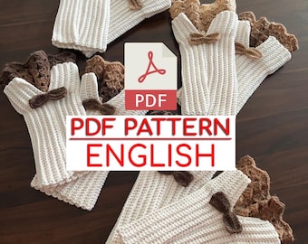 Vintage Crochet Fingerless Glove Pattern, Lace Wrist Warmer Gloves PDF