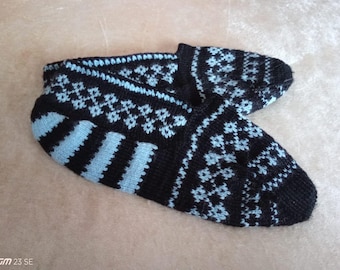 Hand Knitted Turkish Socks: Anatolian Patterned Crochet Booties