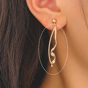 4pcs Gold plated Brass Twist Wire Pendants, Earring Component Charms (GB-2658)