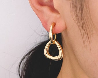 4pcs Dainty Earrings, Gold Drop Earrings, Gold Dangle Earrings, Geometric Earring (GB-1837)