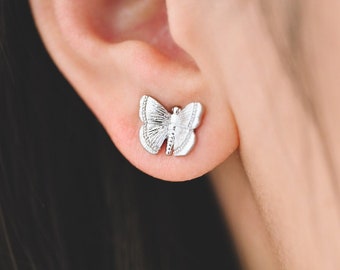 10pcs Gold/ Silver Butterfly Ear post, Gold/ Rhodium plated Brass, Dianty Butterfly Ear Studs, Jewelry Supplies (GB-3831)