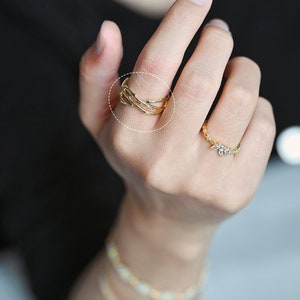 4pcs Gold Crown of Thorns Ring, Dainty Rings, Modern Style Ring, Fashion Jewelry (#GB-2829)