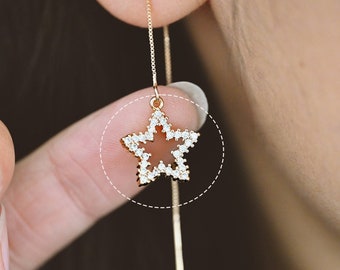 10 colgantes de estrella con pavé de circonitas cúbicas en oro, para hacer joyas, material para manualidades, suministros de joyería (GB-162-M)