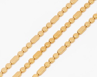 Gold plated Brass Beaded Chains 1.5mm, Craft Jewelry Chain (#LK-590)/ 1 Meter=3.3 ft