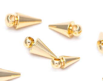 10pcs Gold plated Brass Bullet-shaped Charms 10x4mm/ 11x5mm, Arrow DANGLE Pendants (GB-643)