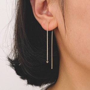 10pcs Gold Ear Threader Earrings,Chain Earrings, Earwire Thread with Jump Ring, Dainty Earrings (GB-1299)