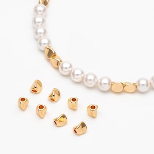 20pcs Gold Tube Beads 5x4.5mm, Real Gold plated Brass Tube Spacer Beads (GB-1763)