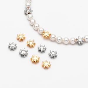 10pcs Gold/ Silver Sun Beads, Metal Beads, Gold/ Rhodium plated Brass Spacer Beads (GB-2964-A)