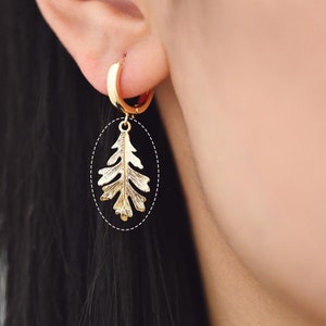 10pcs Gold  Oak Tree Leaf Charm, Earring Findings, Jewelry Making, Diy Material, Jewelry Supplies (GB-214-A)
