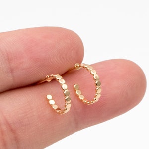 10pcs Gold Round Circle Ear Posts, Gold plated Brass, Geometric Hoop Stud Earrings GB-3719 image 1