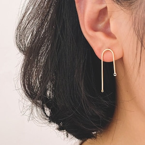 10pcs Gold Bar Stud Earrings, U-shaped Ear Posts, Simple Ear Wire Findings (GB-784)