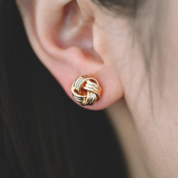 10pcs Knot ear studs, Celtic knot earrings, Minimalist ear stud (GB-1833)