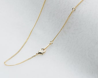 Gold/ Silver Dainty Curb Chains, Gold/ Rhodium plated Brass Finished Necklace, 16.5/ 17.5/ 20 Inches Adjustable, Ready to Wear (#LK-199)