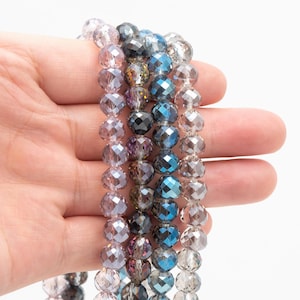 75pcs Crystal Faceted Teardrop Beads 8x7.5mm, Sparkly Glass Pear Beads, （TS-97）