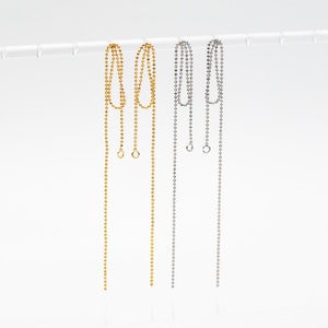 4pcs Gold/ Silver Tone Tassel Earring with Loop, 18K Gold/ Rhodium plated Brass, Tassel Stud Earring, Dangling Earrings (GB-4584)
