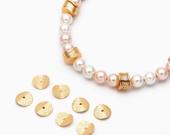 20pcs Gold Disc Spacer Beads, 18K Gold Plated Brass, 10mm Round Coin (GB-971)