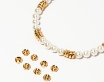 20pcs Gold plated Brass Round Spacer Beads, Jewelry Making Supplies Wholesale (GB-3182)