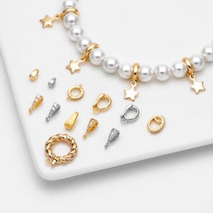 10pcs Gold/ Silver Tone Bail Connector, Gold/ Rhodium Plated Bails, Small Bail, Jewelry Bail, Pendant Bails, Metal Bails (GB-1468)