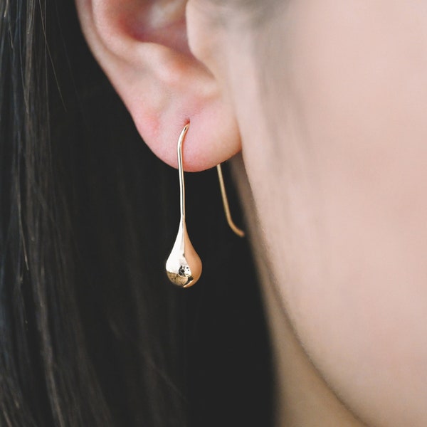 4pcs Gold plated Brass Teardrop Ear Hooks, Simple Earwires Earring Components (GB-3901)