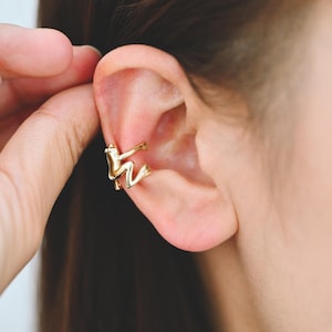 10 pezzi orecchini a forma di rana in oro/argento, orecchini a forma di cartilagine, orecchini a forma di polsino in ottone placcato in oro/rodio, orecchini a forma di cartilagine (GB-4545)