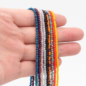 150 perline di cristallo sfaccettato rondelle da 2 mm, perline distanziatrici in vetro di piccole dimensioni (BZ02)
