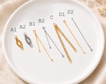 10pcs  Gold/ Silver Tassel Charms, Tassel Connectors with Jump Rings  (GB-244)
